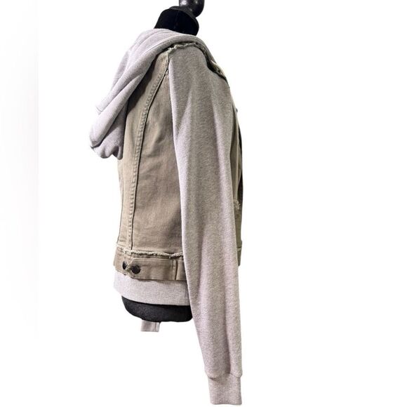 Peace Love World Denim & Terry Hooded Jacket (XXS) - Picture 4 of 9